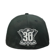 back of Anaheim Ducks Black White 59FIFTY Fitted Hat