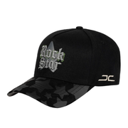 Left Side of JC Brand Rockstar Black Gray Snapback Hat