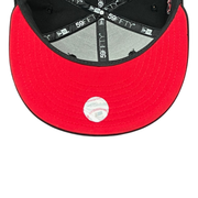 Los Angeles Anaheim Angels Black Red Halo 59FIFTY Fitted Hat Red Under Visor