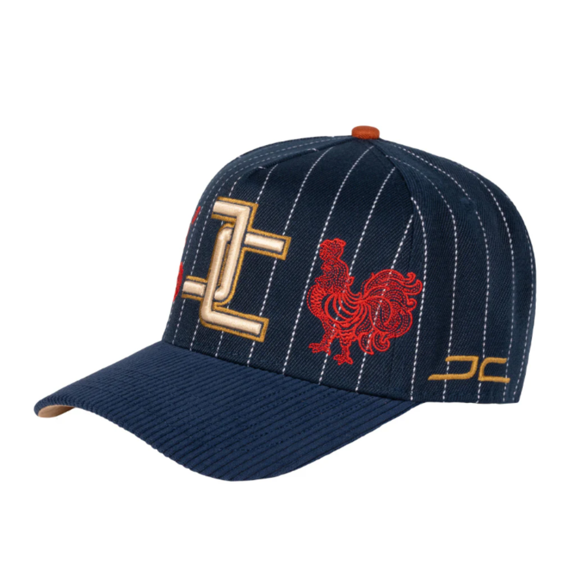 Left Side of JC Brand Rooster Blue Snapback Hat