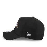 Side of New Era Baltimore Ravens Black A-Frame 9FORTY Snapback Hat