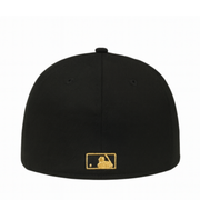 back of New Era Los Angeles Anaheim Angels Black Gold Halo ASG 59FIFTY Fitted Hat