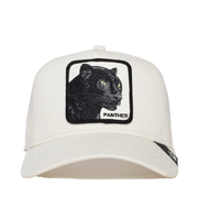 Front View of Goorin Bros The Panther White Trucker Mesh Snapback Hat