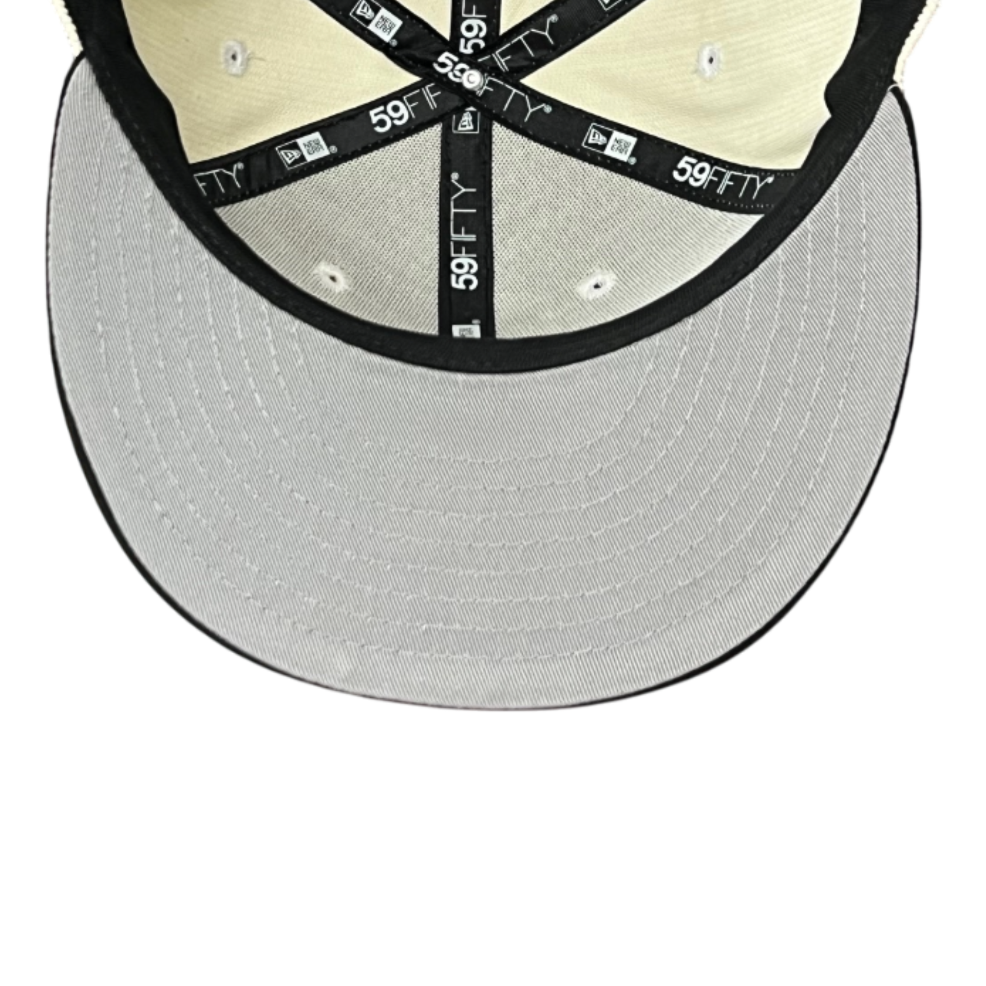 Gray Under Visor of Anaheim Ducks Corduroy Chrome Black 59FIFTY Fitted Hat