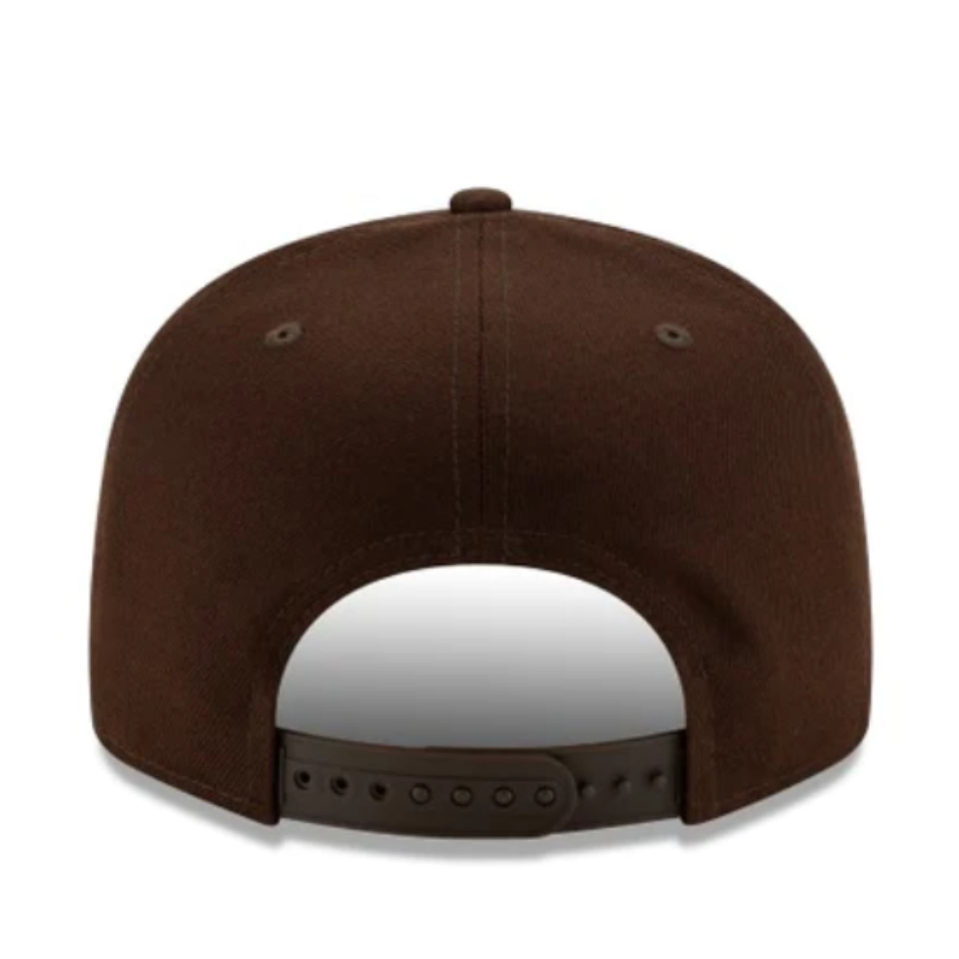 Back of New Era MLB San Diego Padres SD Brown/Yellow 9FIFTY Snapback Hat