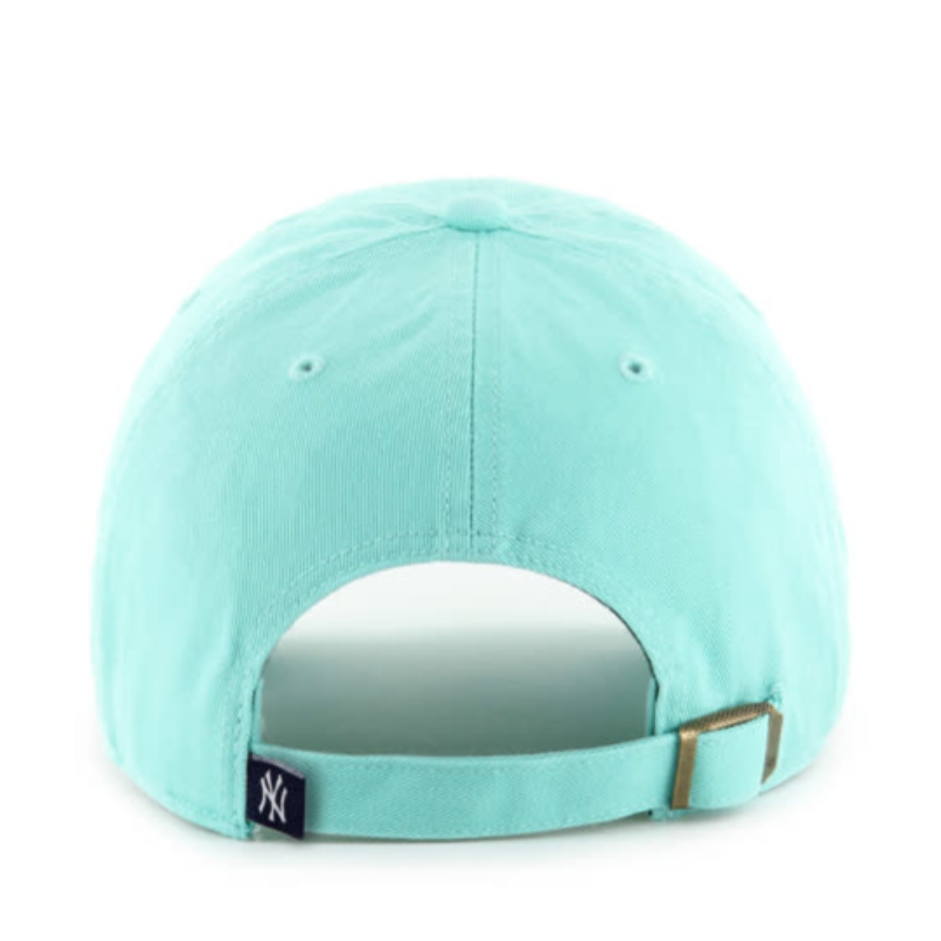 Back of 47' Brand New York Yankees Turquoise Clean Up Adjustable Strap Hat