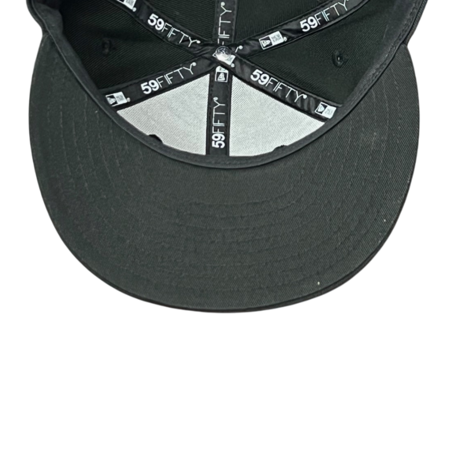 black bottom of LMB Toros De Tijuana Black White 59FIFTY Fitted Hat