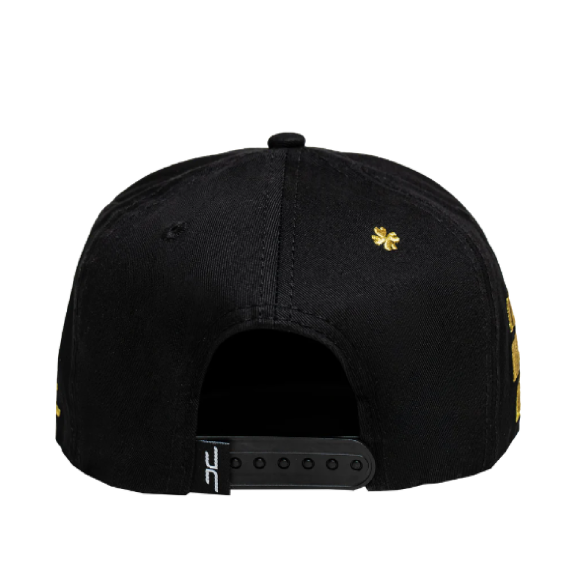 Back of JC Brand TREBOL Black Gold Snapback Hat