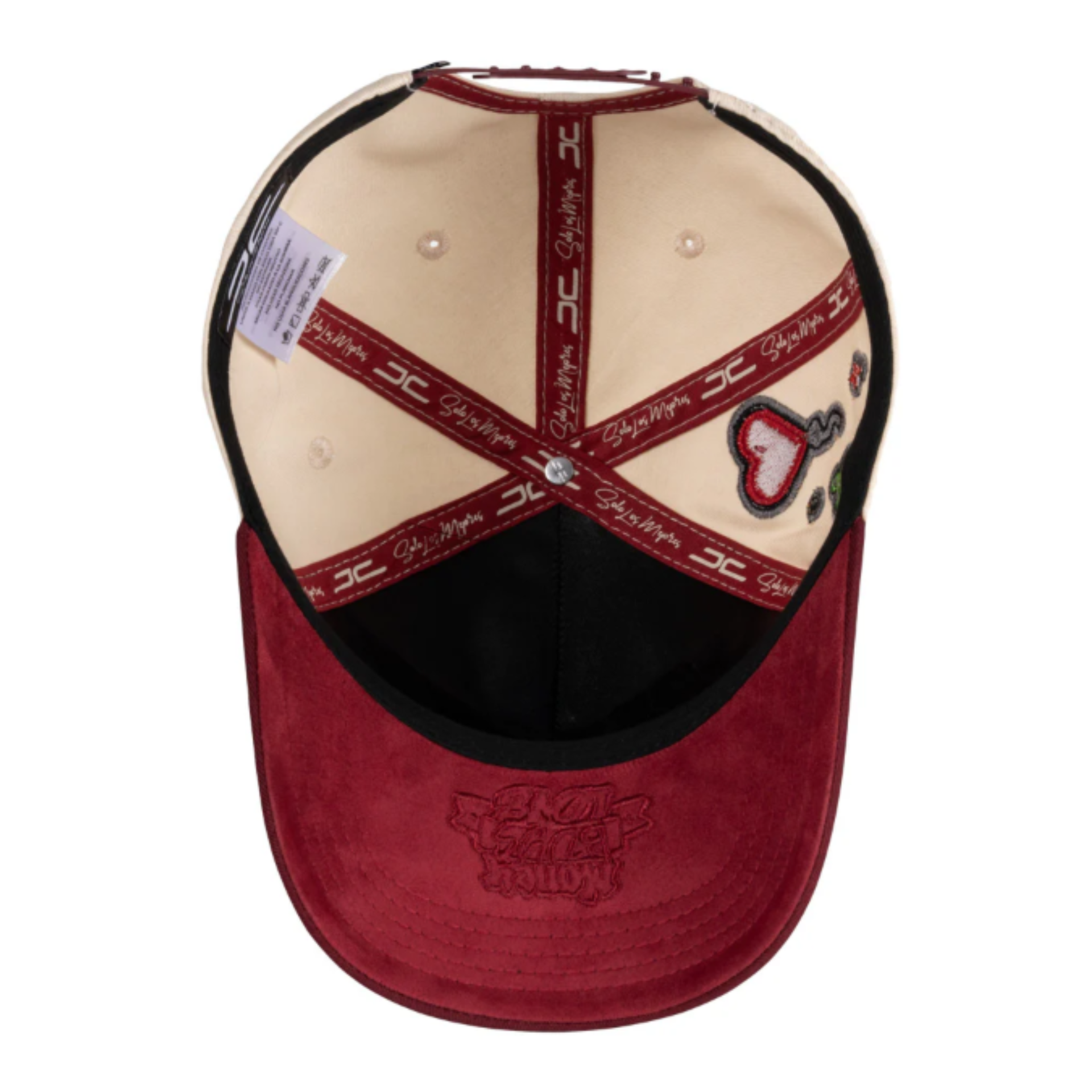 Bottom of JC Brand Money Love Beige/Red Snapback Hat