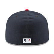 Back View of New Era St. Louis Cardinals Bird Cooperstown Collection Navy Red 2 Tone 59FIFTY Fitted Hat