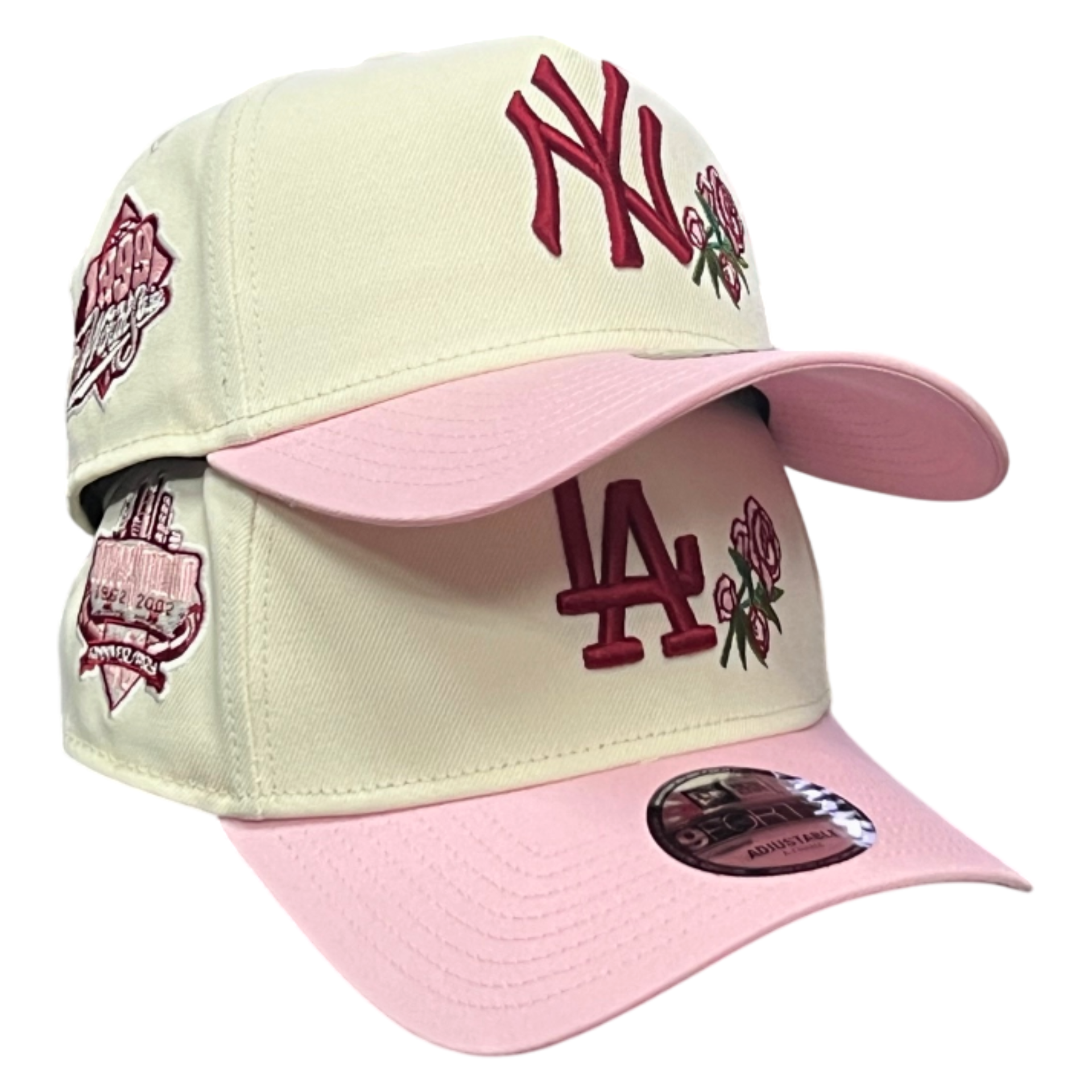 new era 9forty a-frame adjustable hat chrome pink floral collection