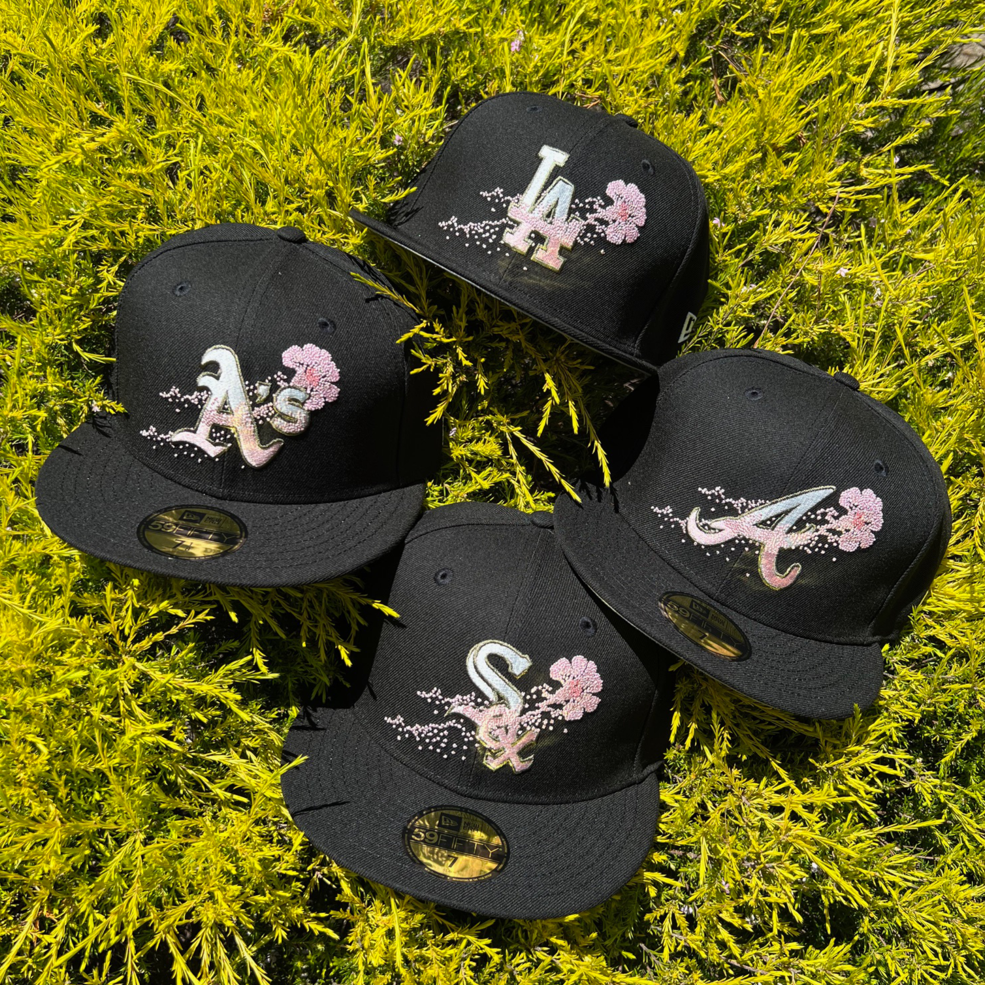 New Era black Dotted floral fitted hat collection