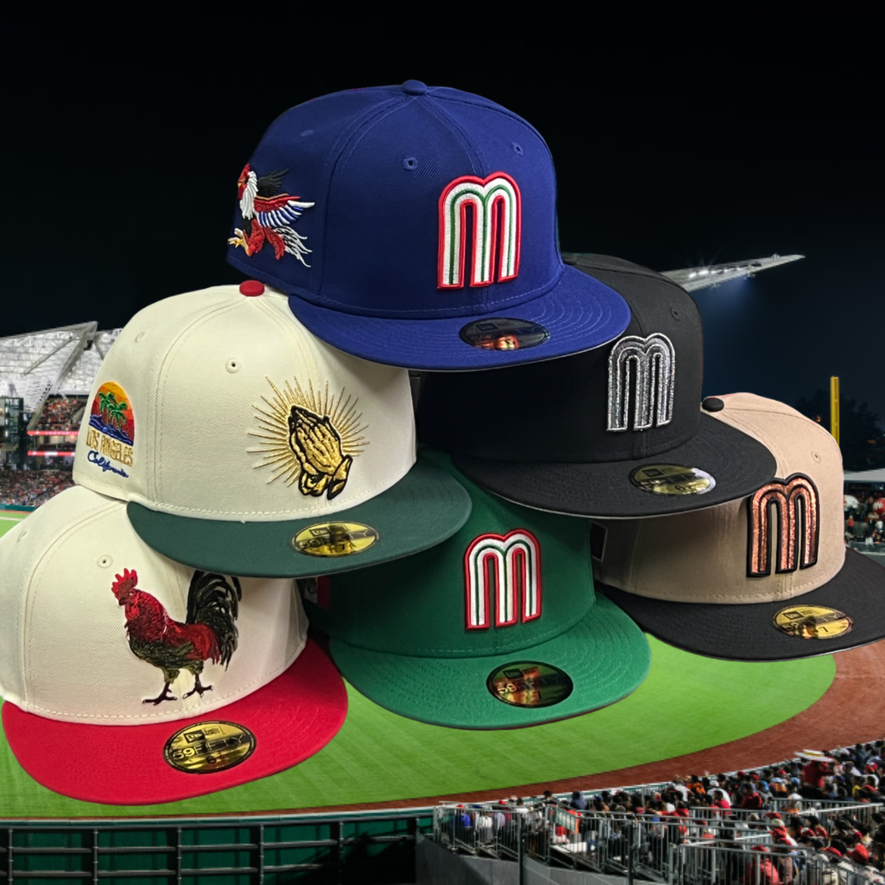 New Era and Mexico baseball team fitted  hats collection