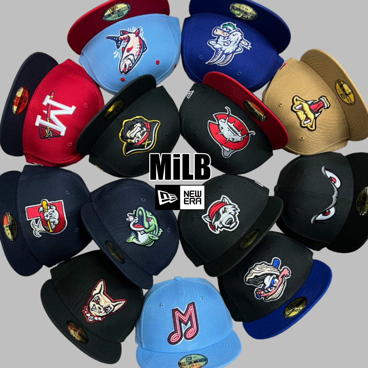 New Era Minor league teams hats 59fifty fitted collection