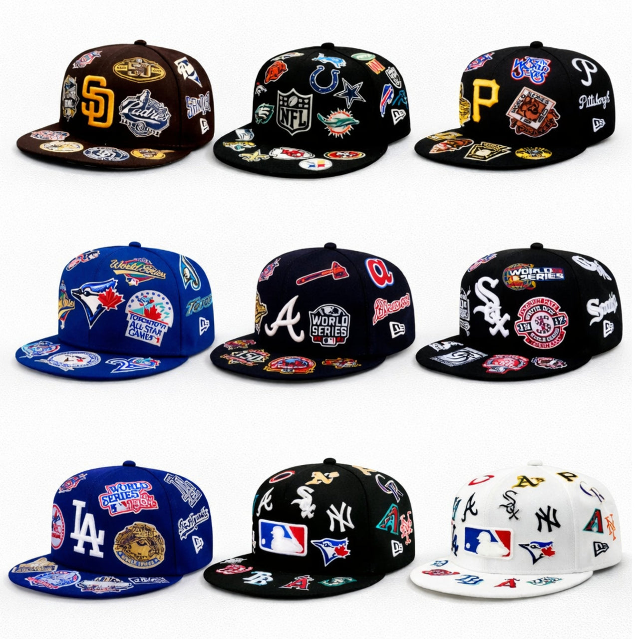 new era all over patch logo 59fifty fitted hat view