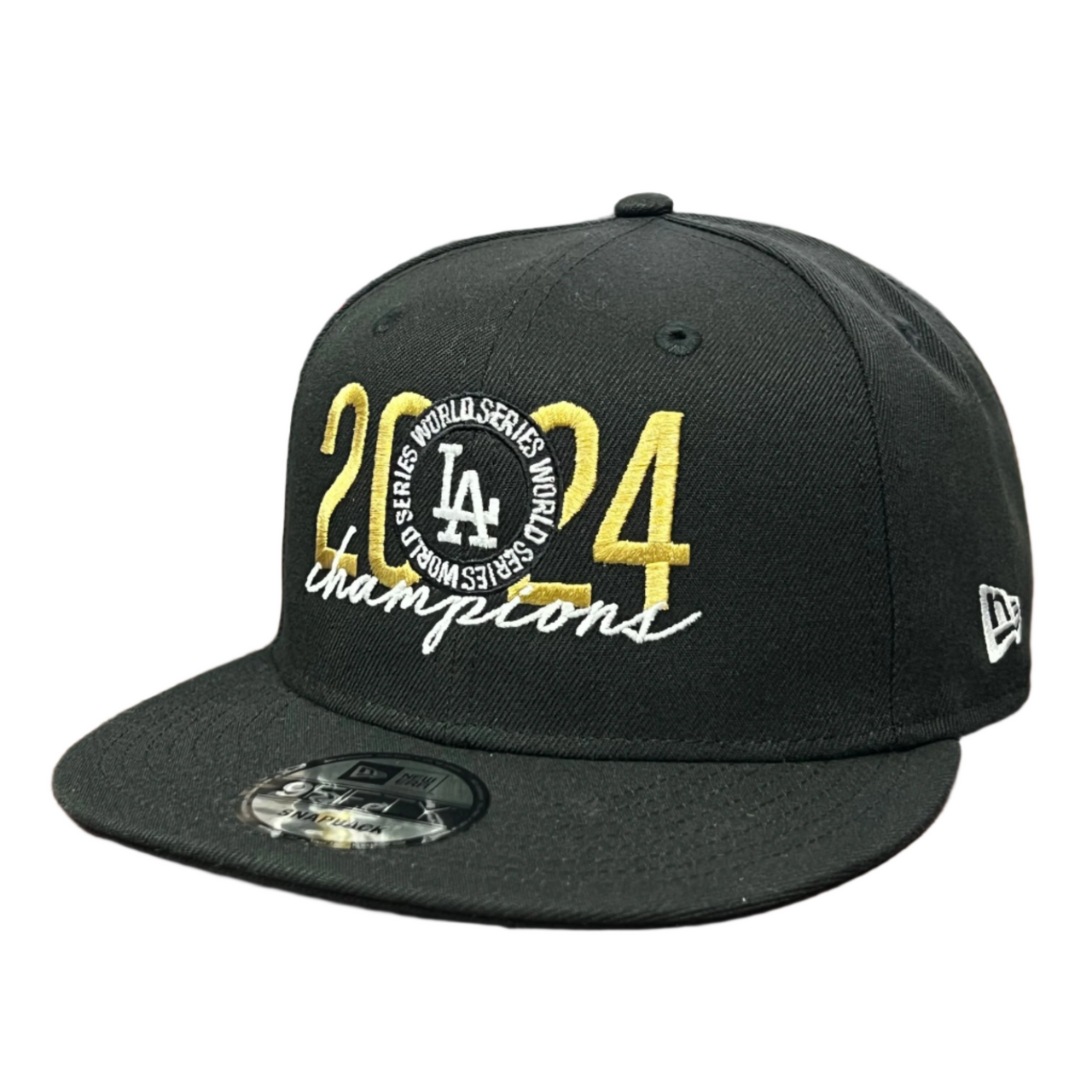 Los Angeles Dodgers 2024 World Series Champions Black Gold 9FIFTY Snapback Hat