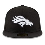 New Era NFL Denver Broncos Black and White 59FIFTY Fitted Hat Front