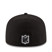 New Era NFL Las Vegas Raiders Black Hat White Logo 59Fifty Fitted Hat Back 