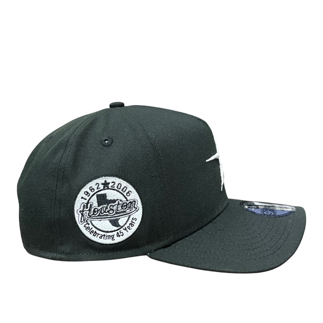 side of Houston Astros Black 45th Anniversary 9FORTY A-Frame Snapback Hat