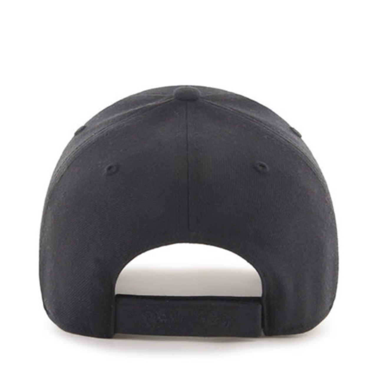 47 Brand Boston Red Sox black MVP adjustable hat back view with velcro strap closure