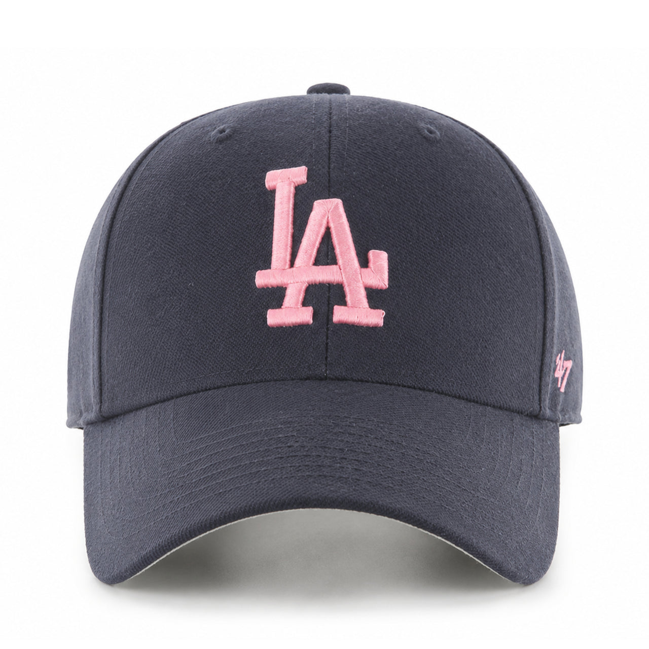'47 Brand Los Angeles Dodgers Navy Pink MVP Adjustable Velcro Hat front view
