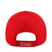 Red baseball cap with 'ANGELS' logo on a white background