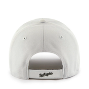 Back view of 47 Los Angeles Dodgers light gray MVP adjustable hat with adjustable strap