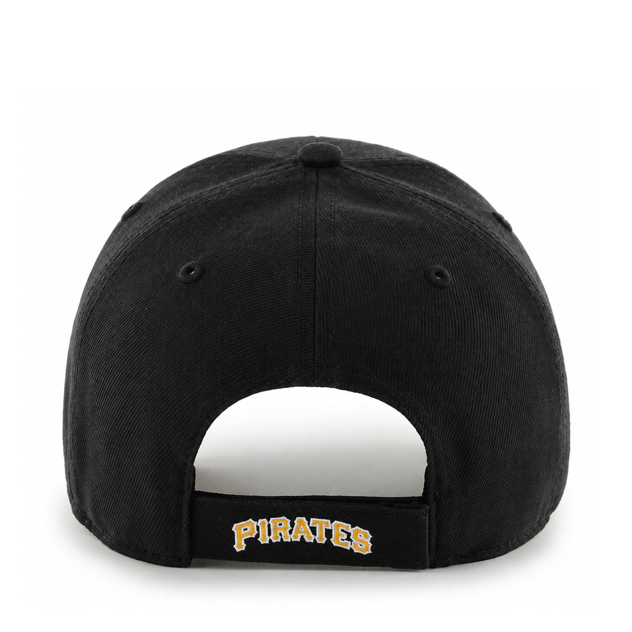 47 Pittsburgh Pirates P Black Yellow Outlined MVP Adjustable Hat back view
