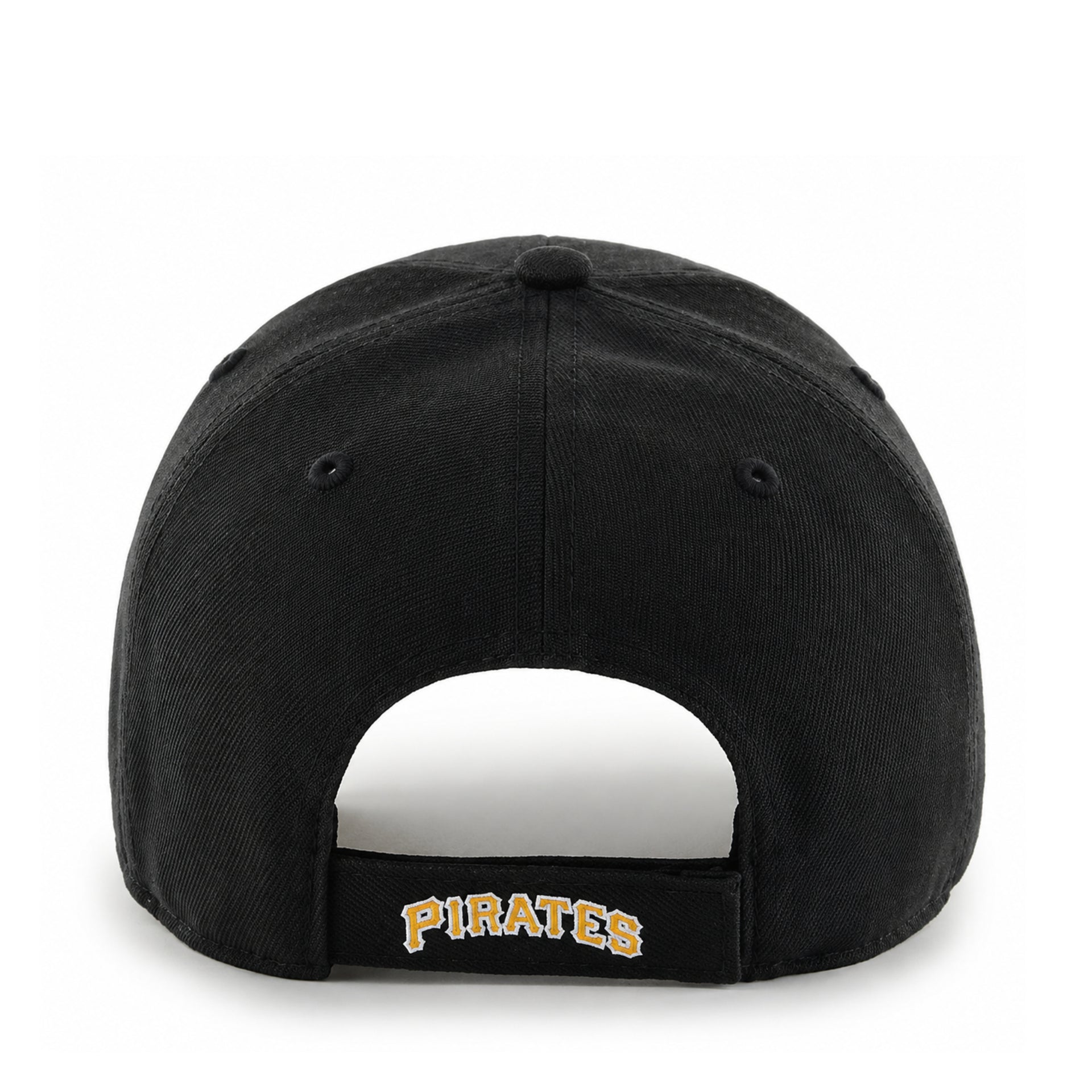 47 Pittsburgh Pirates P Black Yellow Outlined MVP Adjustable Hat back view