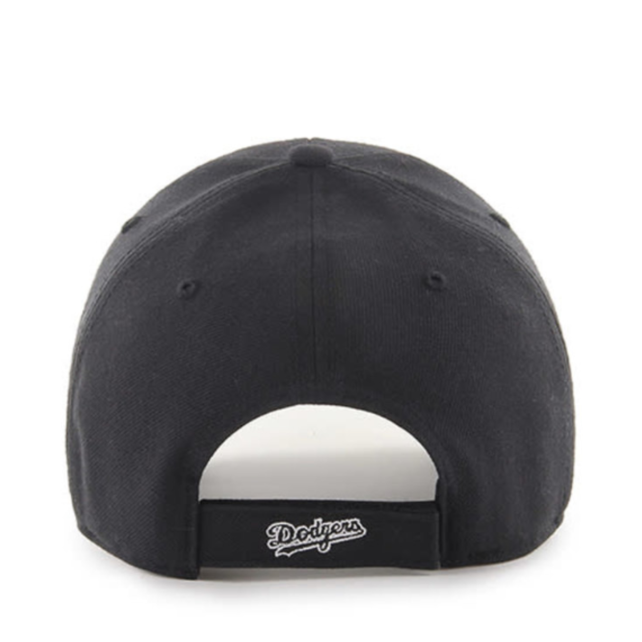 Back view of '47 Brand Los Angeles Dodgers black MVP adjustable hat
