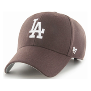 Front view of '47 Brand Los Angeles Dodgers brown MVP adjustable hat with white logo