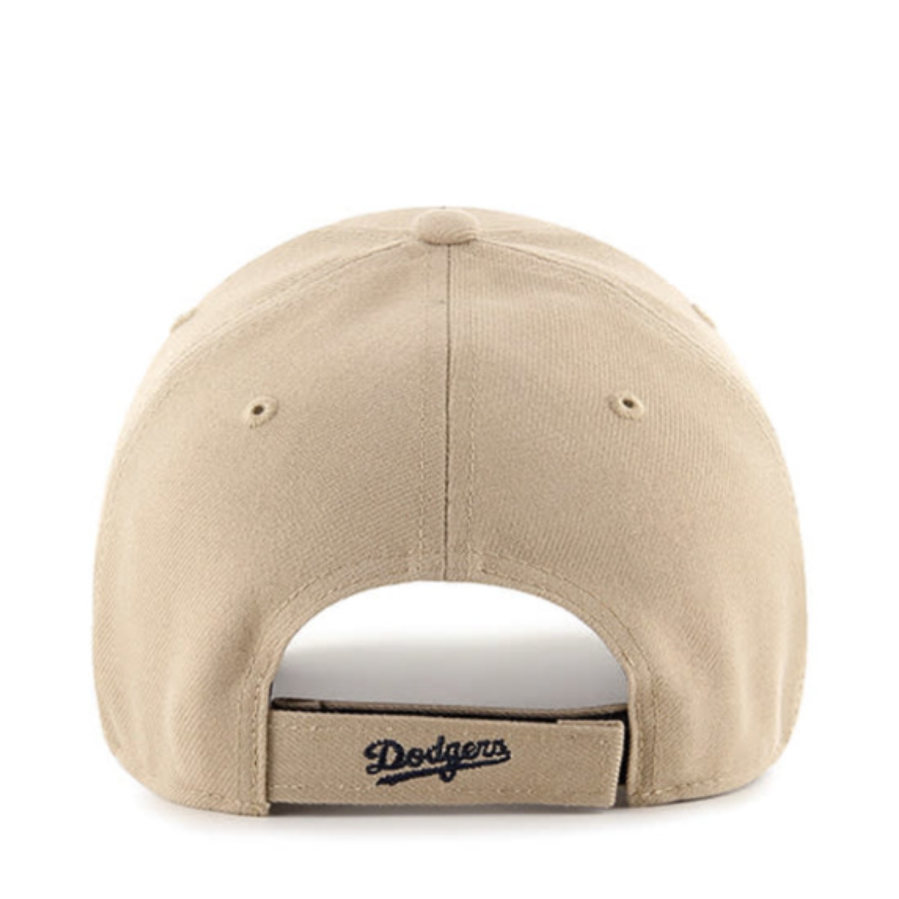 Back view of '47 Brand Los Angeles Dodgers khaki MVP adjustable hat 