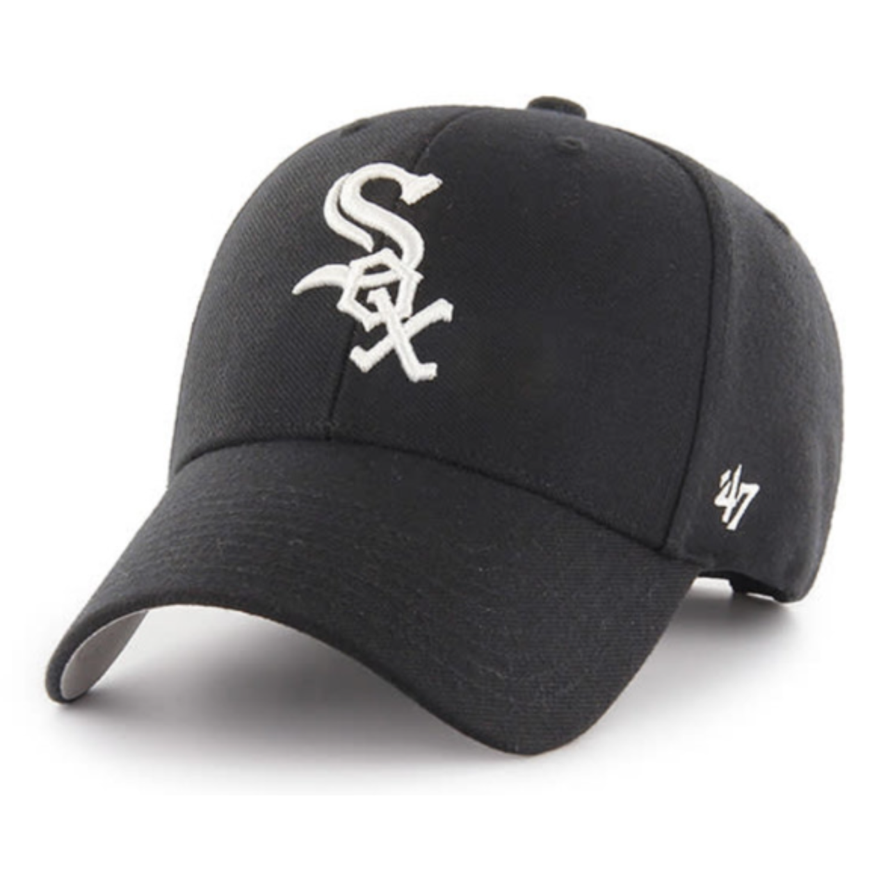 47 Brand Chicago White Sox Black White MVP Adjustable Velcro Hat