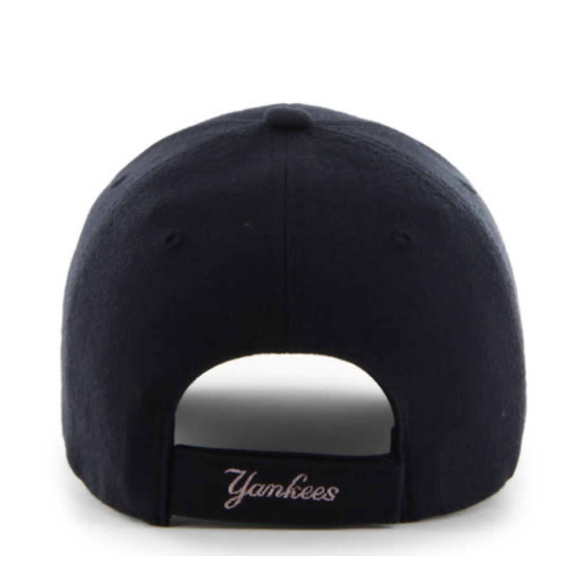 Back of 47 Brand New York Yankees Navy Pink 2 Tone MVP Adjustable Velcro Hat 