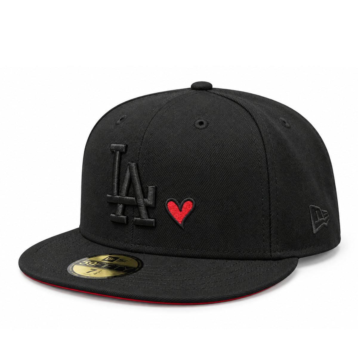 New Era Los Angeles Dodgers Red Heart 59FIFTY Fitted Hat Black