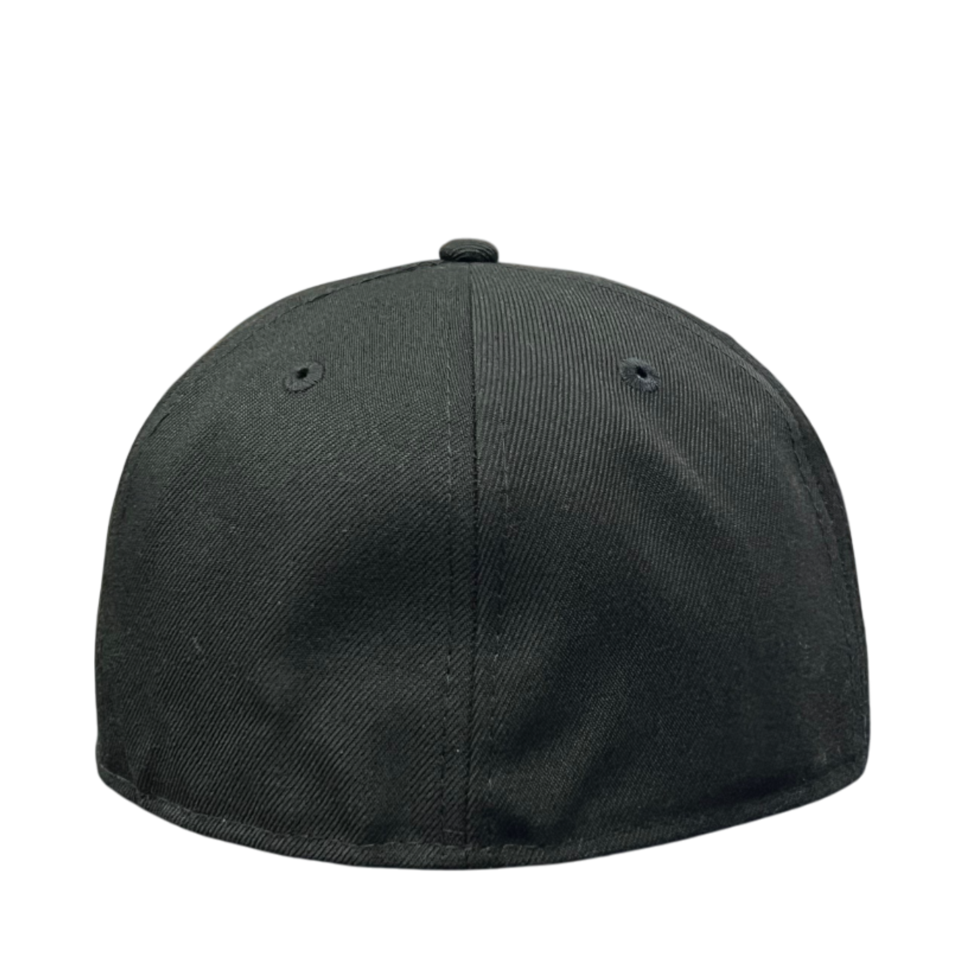 Back of Los Angeles Dodgers 50th Anniversary Rose Black Pink 59FIFTY Fitted Hat