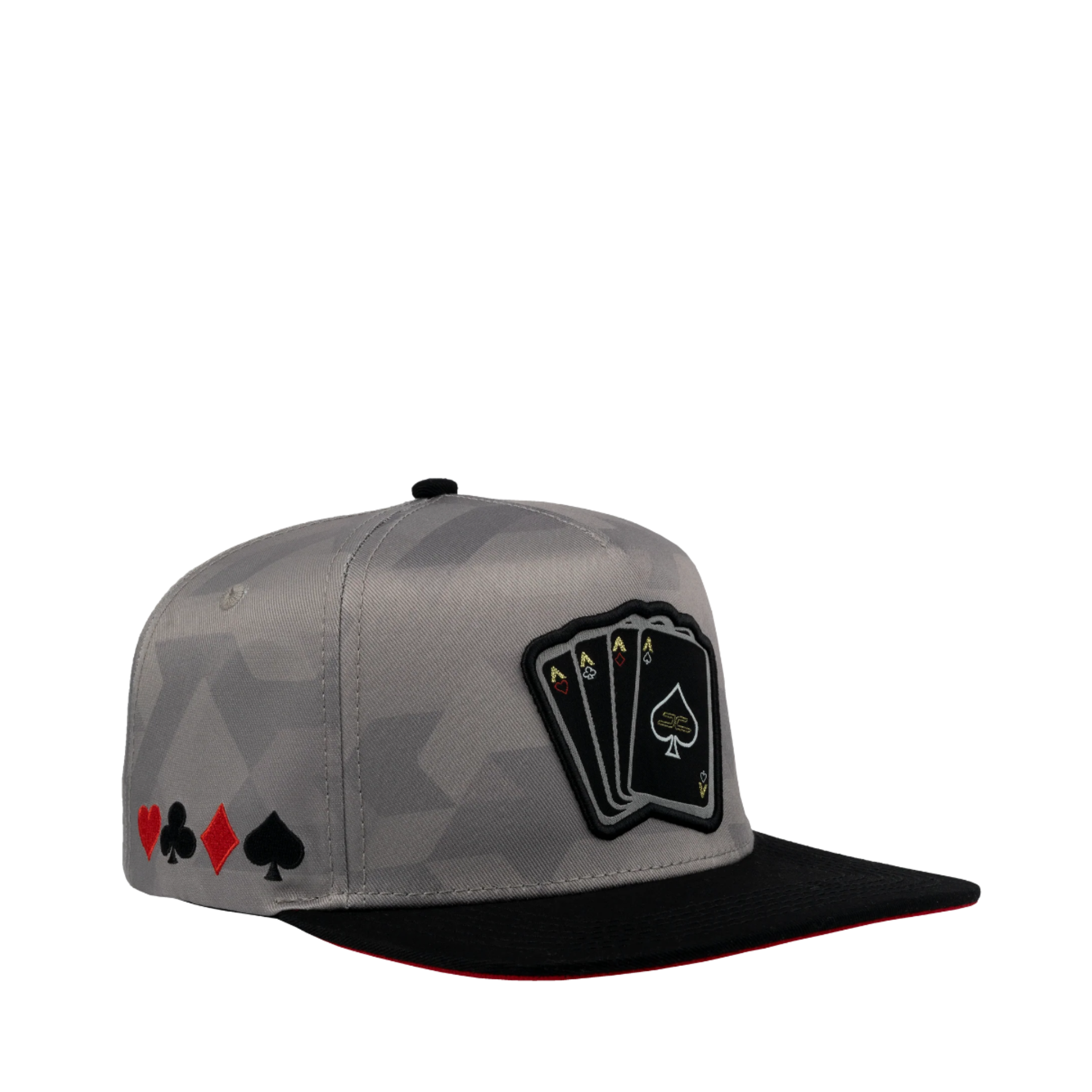 Silver sand poker camo jc brand snapback hat