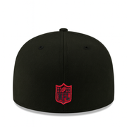back of New Era Las Vegas Raiders Super Bowl XVIII Black Red XV 59FIFTY Fitted Hat