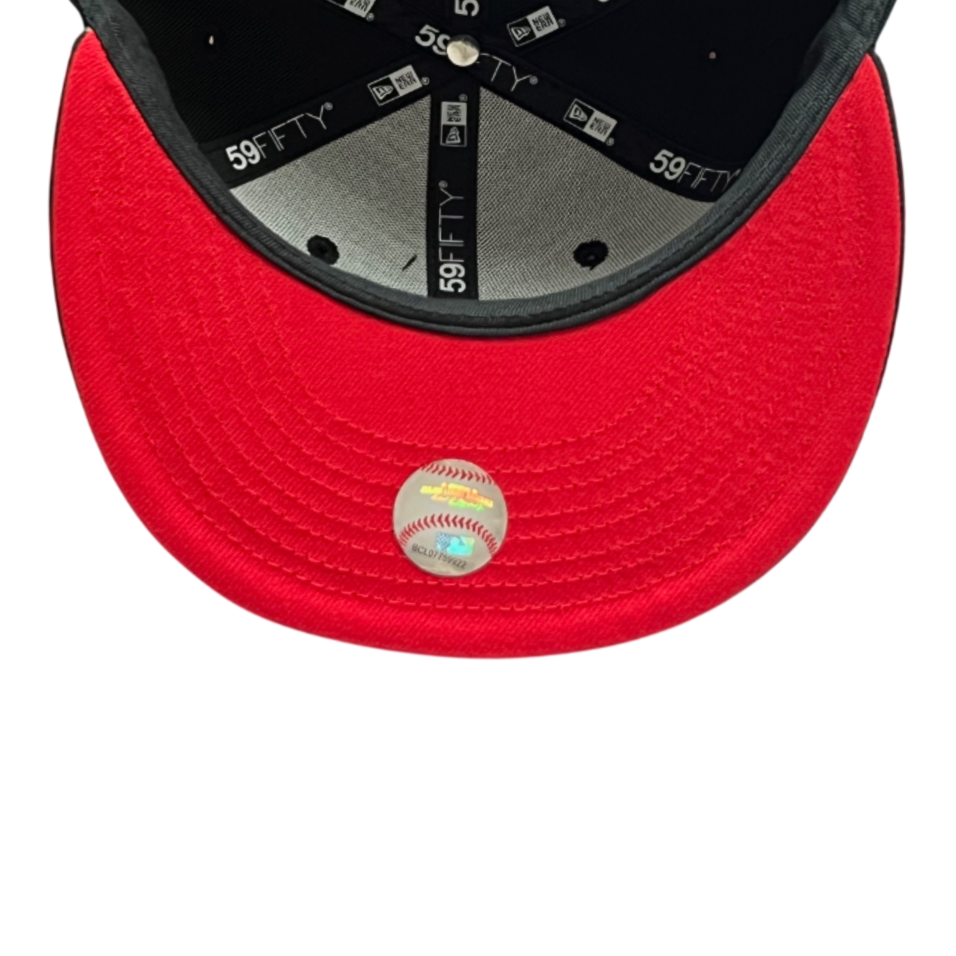 red under visor of New Era Los Angeles Dodgers Bloody Drip Black 9FIFTY Snapback Hat