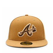 front of New Era Atlanta Braves Turner Field Light Bronze 59FIFTY Fitted Hat