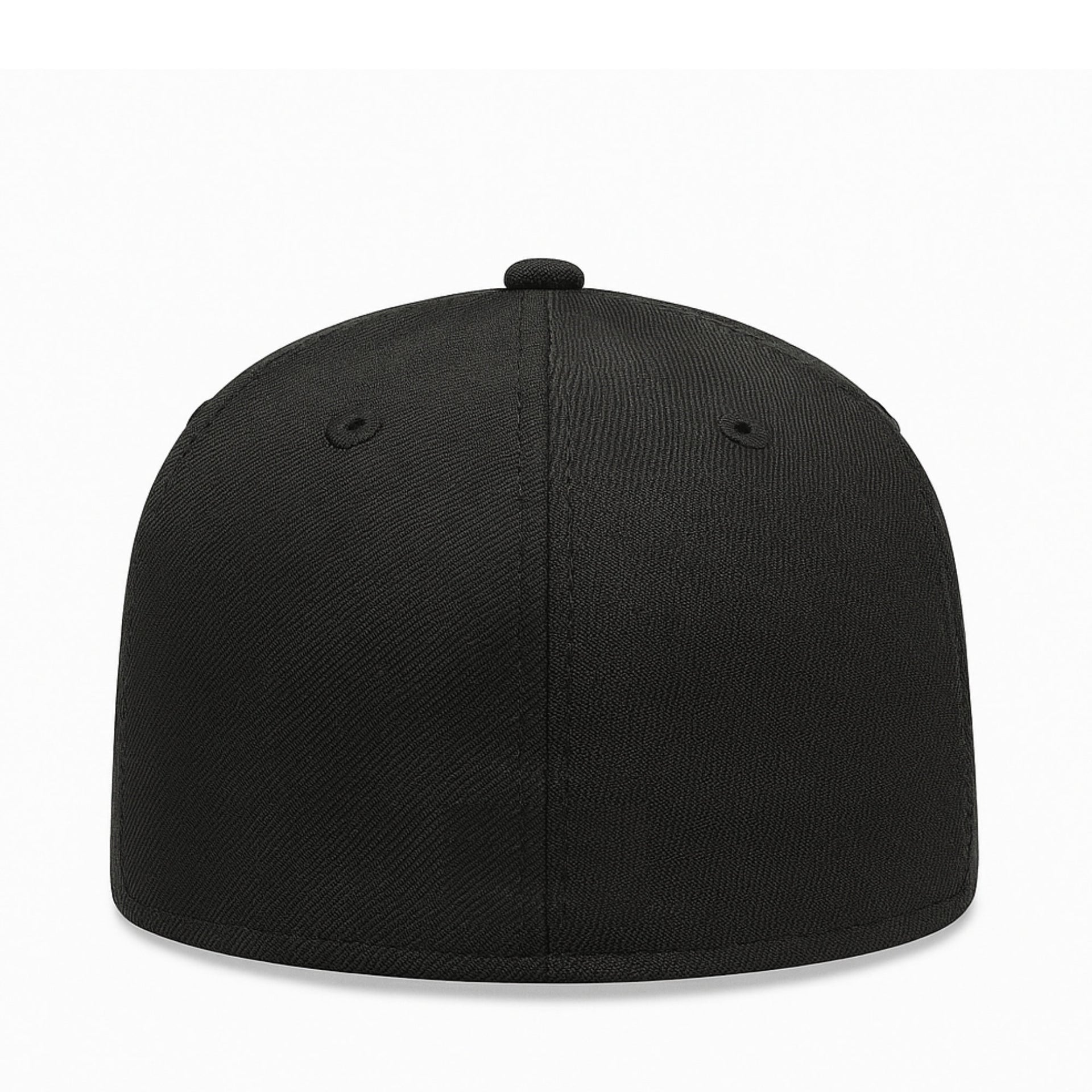 BACK OF New Era New York Yankees Black White Outlined 59FIFTY Fitted Men's Hat
