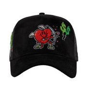 JC Hat Brand Money Love Black Mesh Trucker Hat