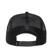 back side of goorin bros strength panther snapback trucker hat