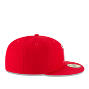 New Era Los Angeles Angels Authentic Collection Red 59FIFTY Fitted Hat Side