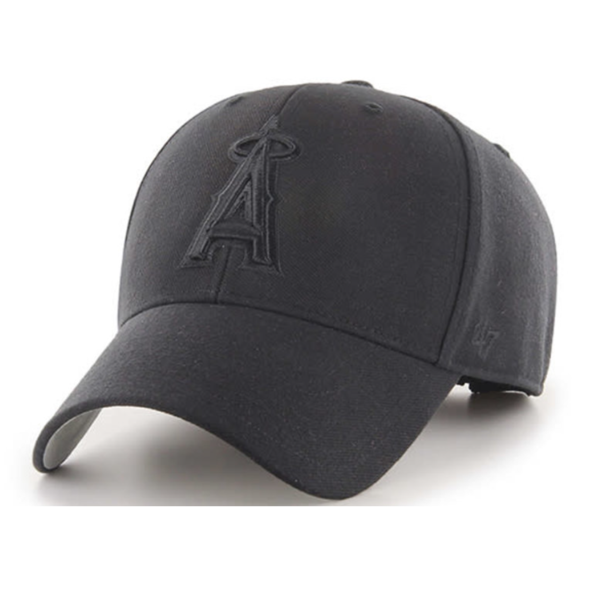 47 Los Angeles Angels of Anaheim Black on Black MVP Adjustable Velcro Hat