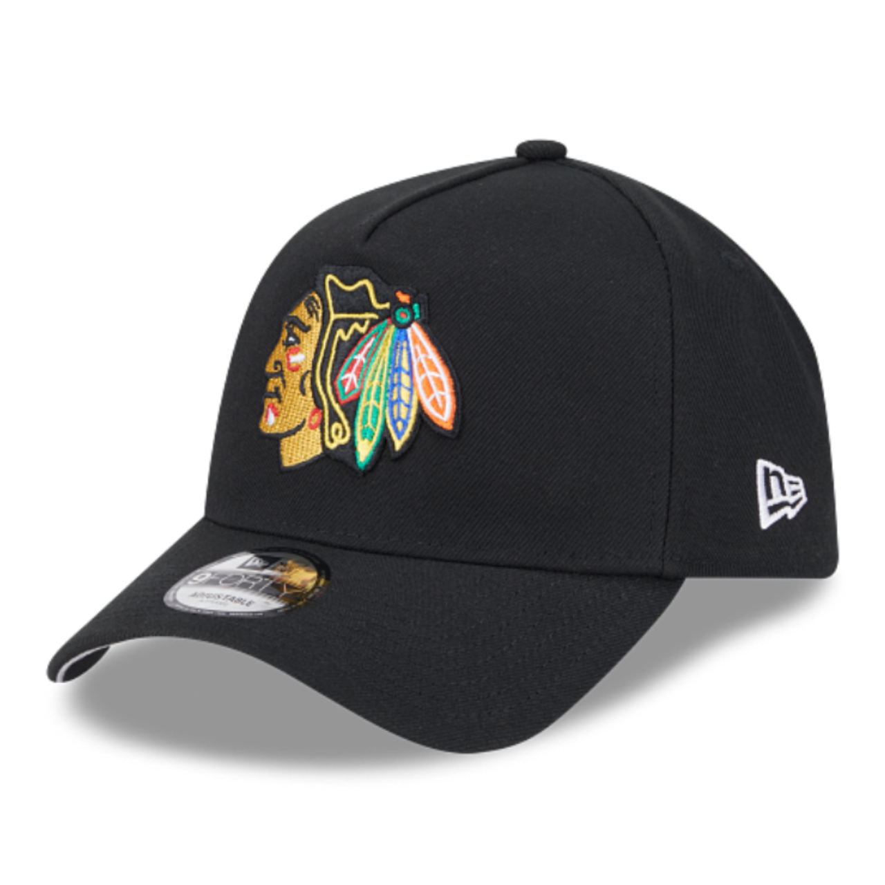 New Era Chicago Blackhawks Black A-Frame 9FORTY Snapback Hat