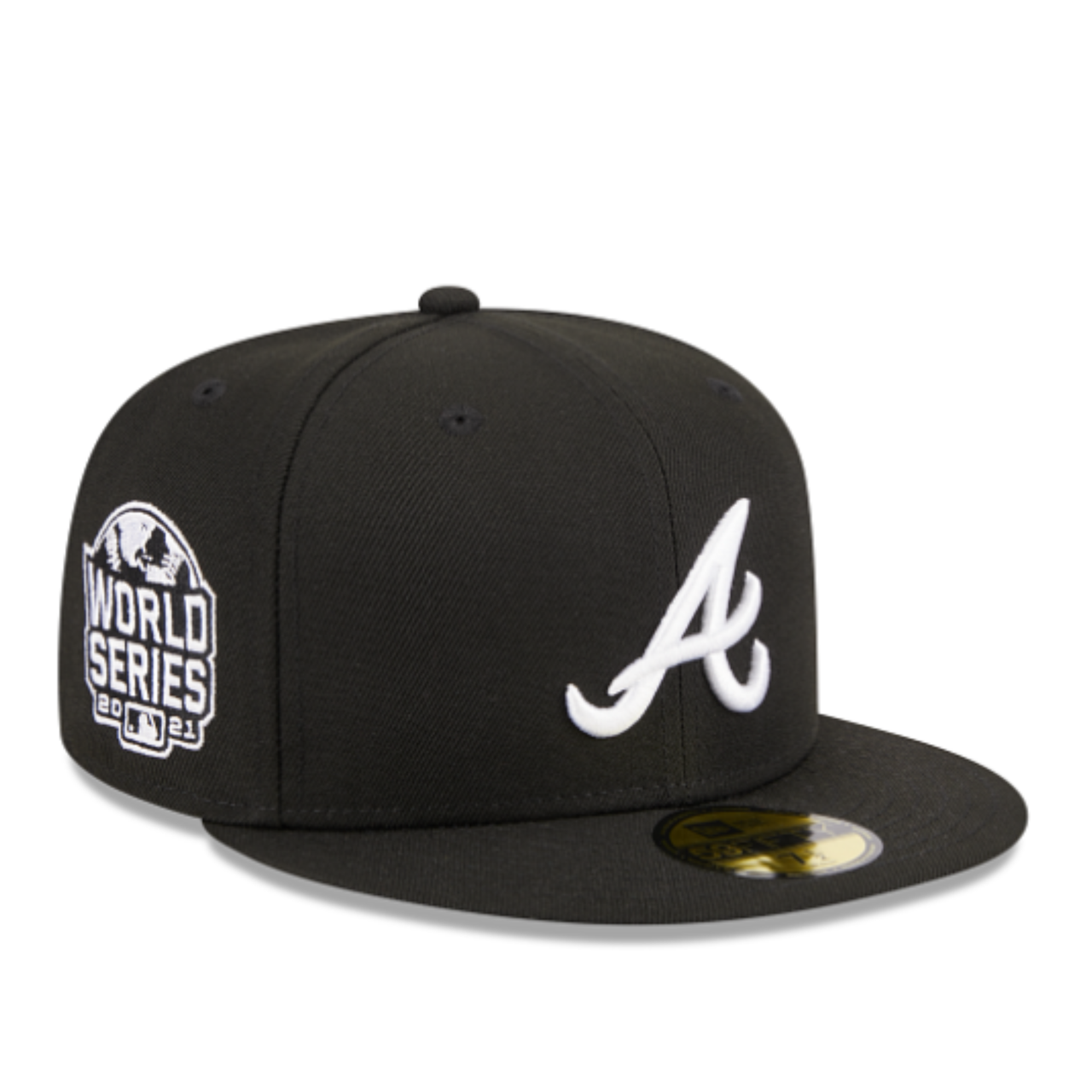 Atlanta Braves 2021 World Series Black White 59FIFTY Fitted Hat