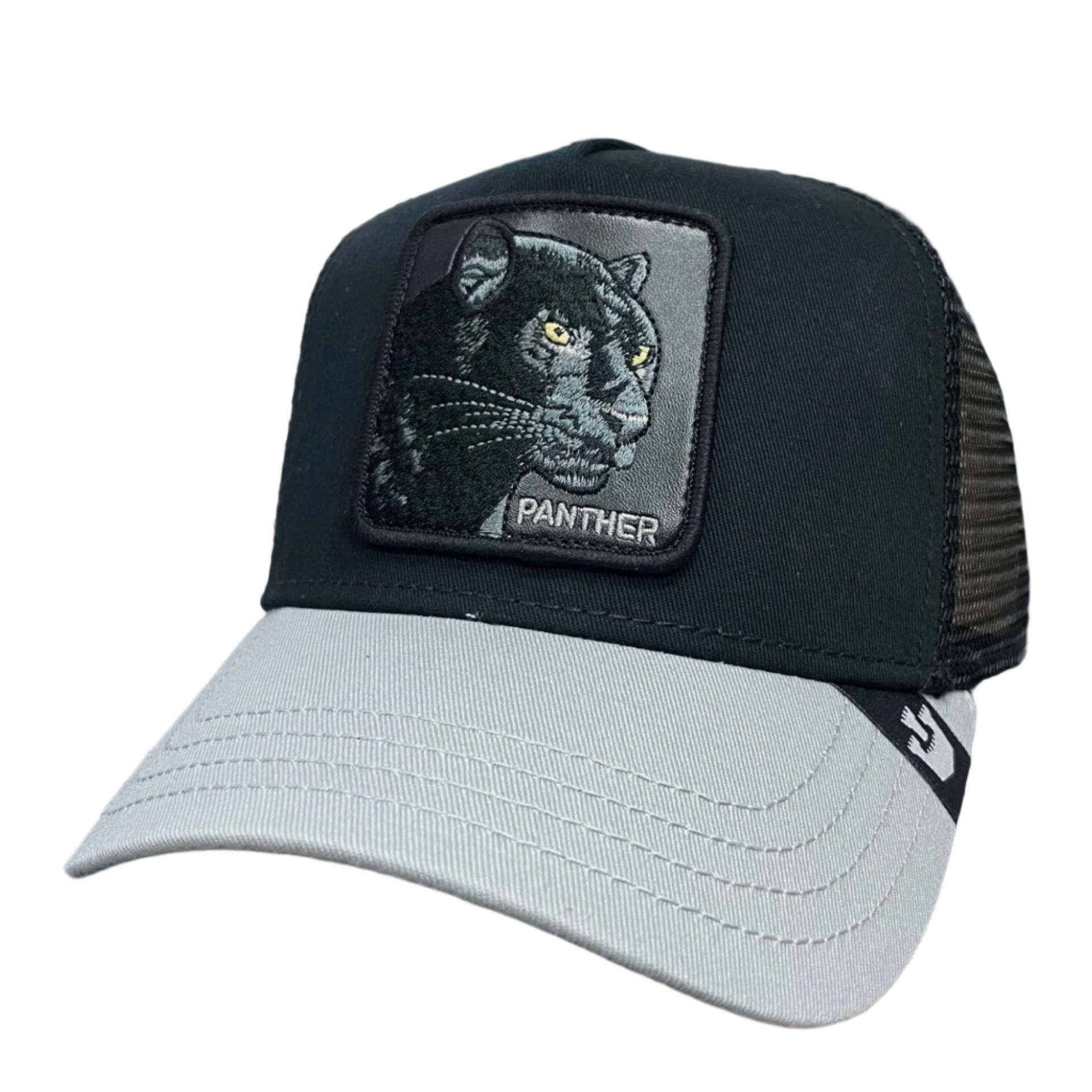 Goorin Bros The Black Panther Black and Grey 2 Tone Trucker Hat Front