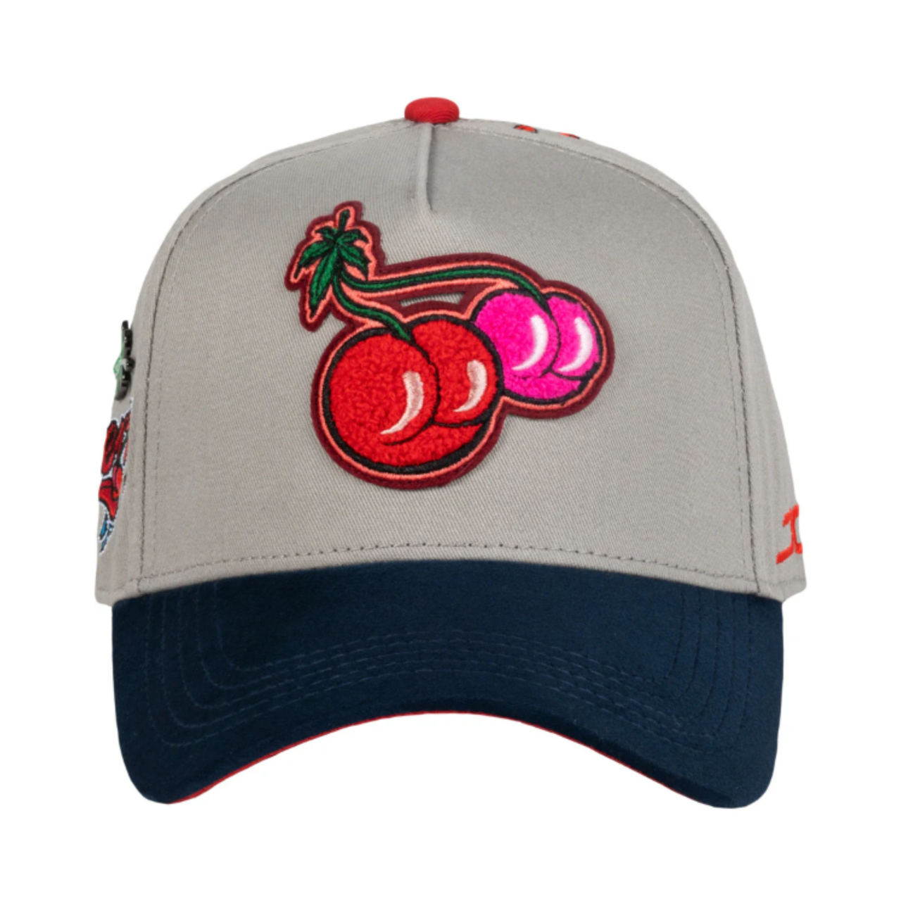 JC Brand  LOU LOU CHERRY Gray Snapback Hat