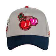 JC Brand  LOU LOU CHERRY Gray Snapback Hat